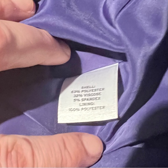 Halogen Women's Lined Pencil Skirt with Back Slit | Sz. 8P in Bright Blue - Picture 10 of 10